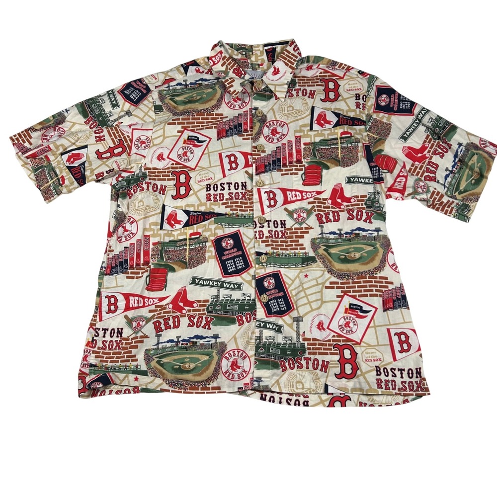 Reyn‎ Spooner Boston Red Sox MLB Shirt Mens XL All Over Print Fenway Park
